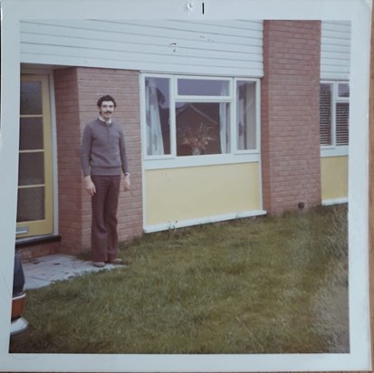 Dad's first house in Euxton, Chorley. Excellent 70's moustache.