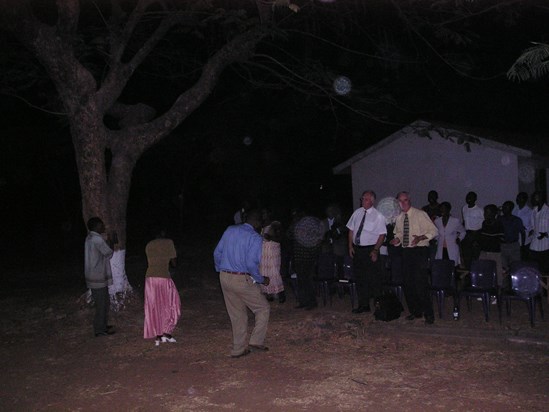 A night meeting in Malawi, Bill had the moves!