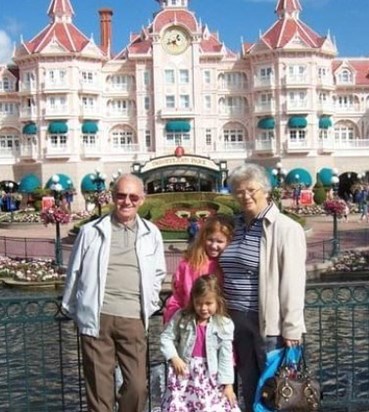With the grandkids at Disneyland Paris