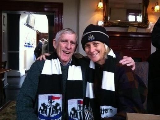 The last game Jacquie & Frank went to together NUFC-Swansea 17 Dec 11 (0-0 draw)