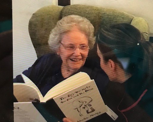 From a video earlier this year, Eileen read out "we love you" with me xx