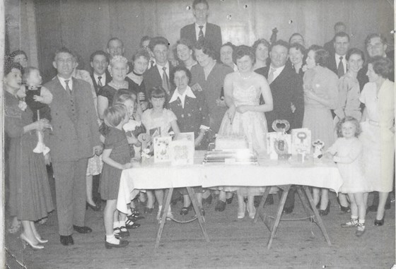 At Mary's 21st Birthday. (I'm the little girl bottom right, with my Mum Eileen Atkins, far right) 