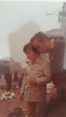 Steve in dodgy safari jacket with Dad