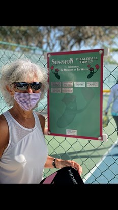 Bruce had many friends at Sun N Fun in Sarasota, Florida where we spent the winter the last few years. He also enjoyed teaching others the games he loved like Pickleball and lawn bowling. They honored him with his name plate on the memorial board. 