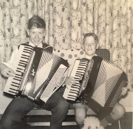 Roy with brother Ray accordion playing
