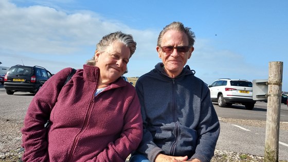 Roy and Carol enjoying the wind.