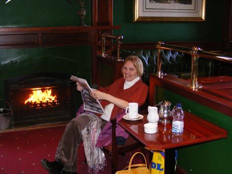 Mum enjoying tea in Inveraray
