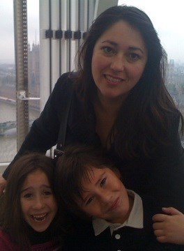 Mary and the kids on The London Eye