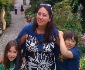 Mary and the kids at Portmeirion 
