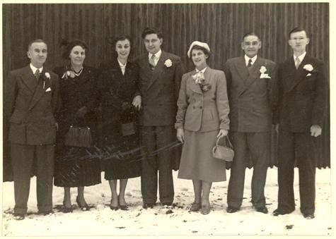 Peter and Joyce Roberts' Wedding Day with parents