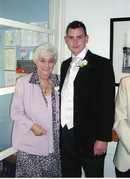 Joyce with her Godson Russell on his Wedding Day 2005