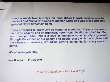 Olly's Eulogy the end.