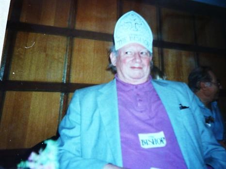 Olly as a Bishop at the "Vicar's and Tart's" Party at the C.A.A.Club.