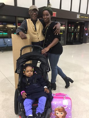 Uncle John, Zozo and Simdi at Newark Airport in 2019