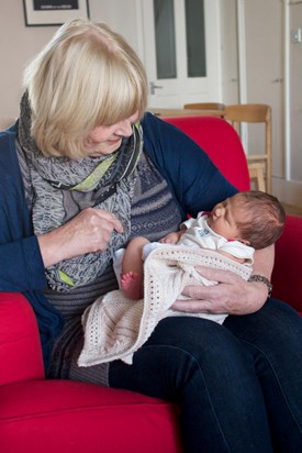 Mum meeting Tess for the first time 
