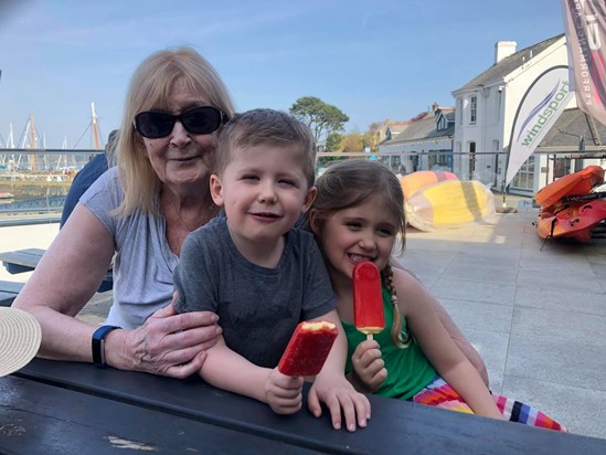 Mum and the kids in Mylor