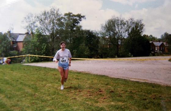Action girl, the end of the Winchester 10 mile race