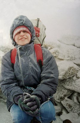 Phew w.w.wh..why? did I say I'd go up.p.pp that freezing Mountain!! N Wales (safety roped)