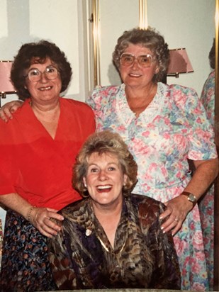Mum with sister Audrey and sister-in-law Sadie (right)