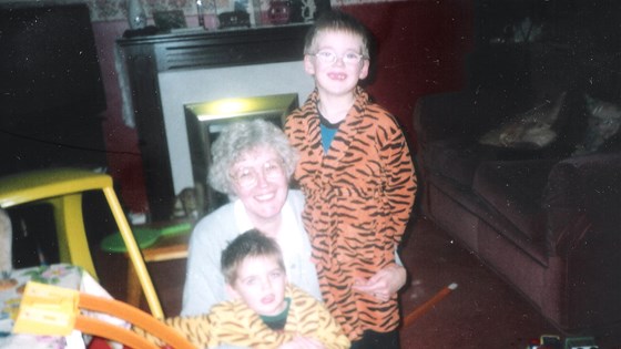 Shirley   with her grandsons (Joshua and Callum)