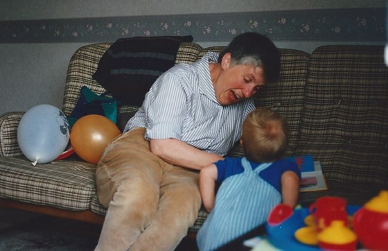 with youngest Grandson Sam, in Chesterfield about 1994