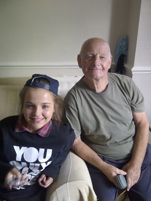 Aug 2012 - We had been to play tennis at Batley Park, Grandad joined in, he won! 