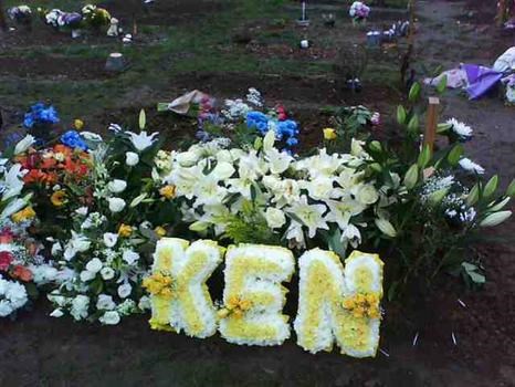 Flowers on Ken's grave 26 1 2011