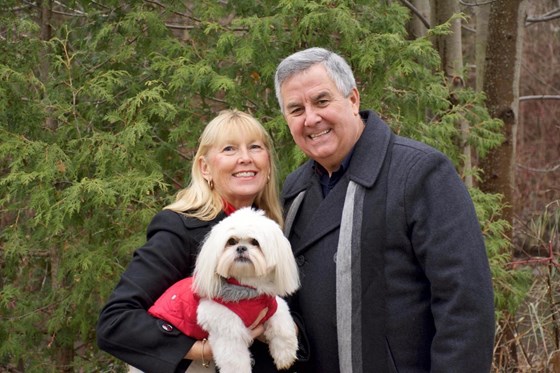 Henny with her dog Lexie and husband