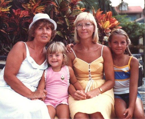 Henny as a young Mother with her Mother Tina and daughter's Laura and Brenda