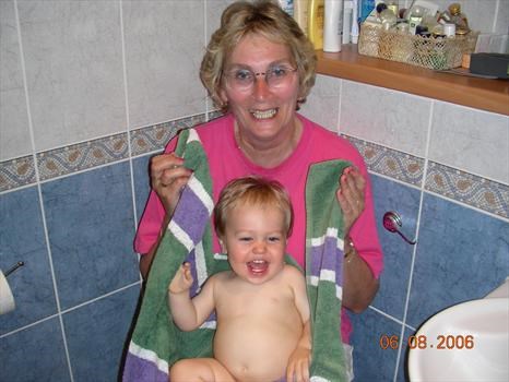 Bathtime for Ethan with Nana 6/8/2006