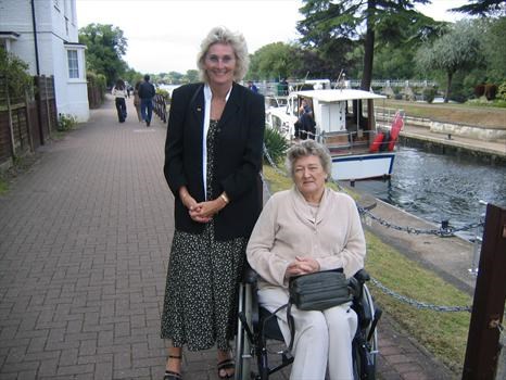 Mum and Wend, The Anglers Hotel, Egham,11th July 2004