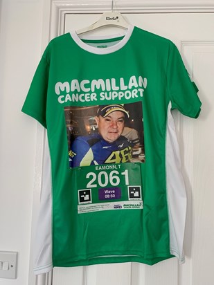T-shirt Eamon Toland wore for the charity walk in memory of Stephen