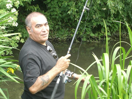 Dad enjoyed fishing