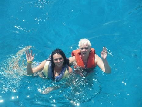me and mum in red sea.. it was beautiful nan wish u were here to see all these xx