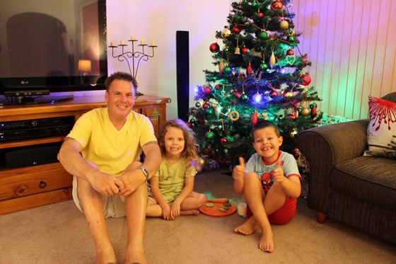 Dad, Cameron & Elise - Aussie Xmas