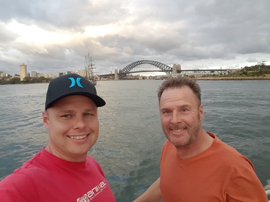 Dad and I out on Sydney Harbour