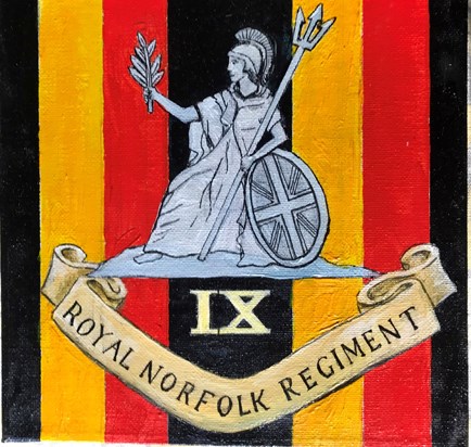 Painting of Sid’s regimental colours