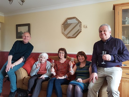 Christine and Mick with her sister Barbara, mum and brother-in-law Chris