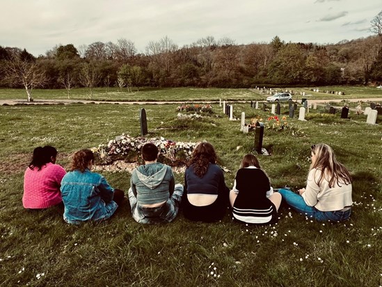 The Wycombe girls visiting Angelina’s grave.