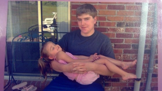 Julia wanted Uncle Aaron to hold her like a baby! Love this picture.