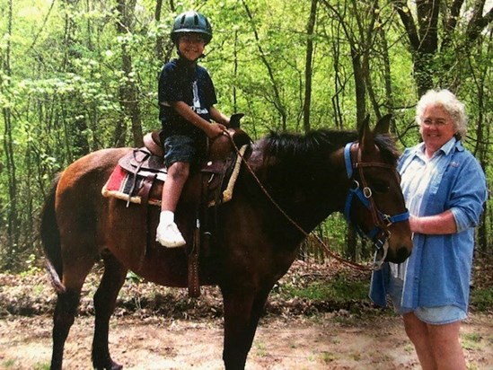 sandy with Isiah on horse