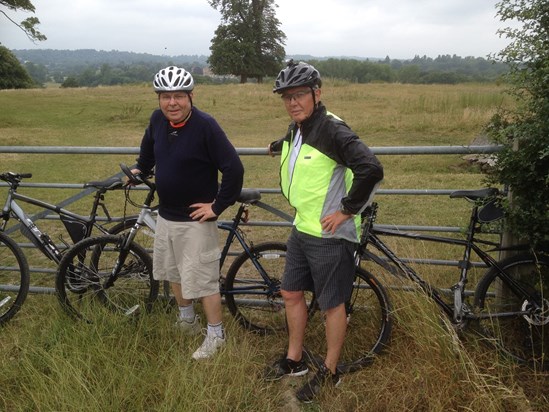 Tim Daniell and Mike Aikman at the top of the concrete road on the way to Penshurst.