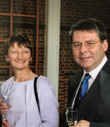 Tim at Jim and Linda’s wedding in 2003 (with colleague Yvonne Harris) 