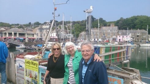 Kate with her good mates at Padstow