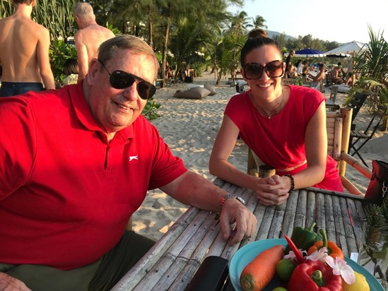 Matching Christmas Colours on the Beach in Phuket 