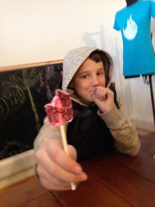 Eating a real scorpian in a lolly pop.