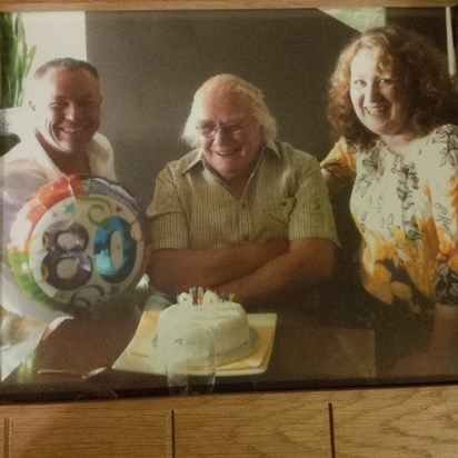 May 2012, Fred's 80th birthday (with Alistair and Diane)