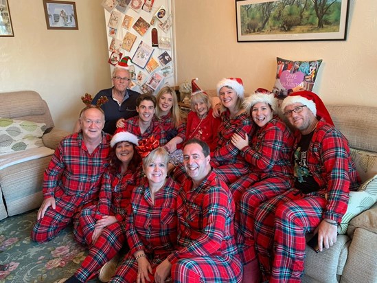 Grandma was so excited to see our matching pyjamas. Family Christmas 2019