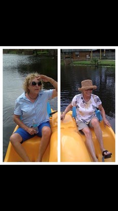 Patsy & Sandy Pedaling down the Lazy River