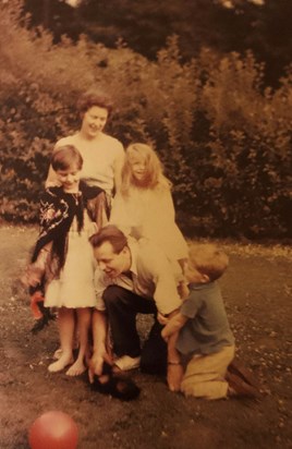 Alison with her Mum, Dad, sister Anne and brother Christopher 'Stophy'